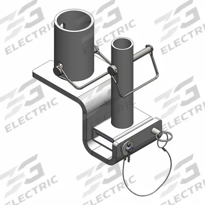 GARLOCK SAFETY SYSTEMS Guardrail: 8 in x 4 in, Fold-Down Capable, Permanent, Folding Adapter - Bases for Guardrails