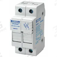 MERSEN Fuse Block: Finger-Safe, 2 Pole, 600 V AC, DIN Rail Mounting, Pressure Plate Termination (MPN USCC2). Key specifications — Brand: MERSEN.
