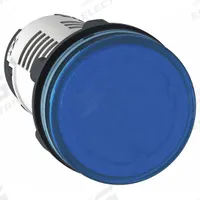 SCHNEIDER ELECTRIC Pilot Light: 22 mm Panel Mounting Hole Dia, LED, Blue, XB7 (MPN XB7EV06GP). Key specifications — Brand: SCHNEIDER.