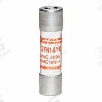 MERSEN Fuse: GFN Series, Midget, Time-Delay, 1.8 A, 250 V AC, 13/32 in x 1 1/2 in, Indicating (MPN GFN1-8/10). Key specifications — Series: GFN; Brand: MERSEN.