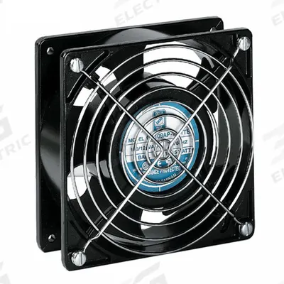 WIEGMANN Axial Fan: 100 cfm Airflow @ 0.000 in SP, 4 3/4 in Ht, 1 1/2 in Dp, Lead Wires - Standard Square Axial Fans