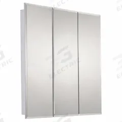 KETCHAM Medicine Cabinet: Square, Glass, 24 in Overall Ht, 24 in Overall Wd, 4 3/4 in Overall Dp (MPN SM-2424BV). Key specifications — Brand: KETCHAM; Material: Stainless Steel; Mirror Edge Style: Beveled Edge.