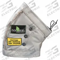 UNITHERM Insulated Pipe Jacket: For 13 in to 19 in Circumference, Fiberglass/Mineral Wool, Gray (MPN IE0645). Key specifications — Color: Gray; Cover Type: Elbow Jacket; Fastening System: Quick Release Fabric Flap and Wiretwists; For Valve Type: Universal; Jacket Material: Silicone Coated Fiberglass Cloth; Brand: UNITHERM; For Fitting Type: 45° Elbow.