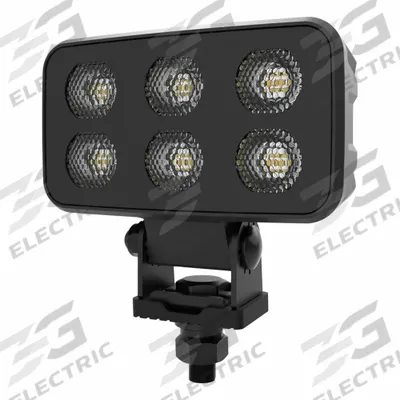 ECCO Vehicle Work Light: Rectangular, Flood, LED, Bracket, 2 Conductor Cable with Connectors - Vehicle Floodlights