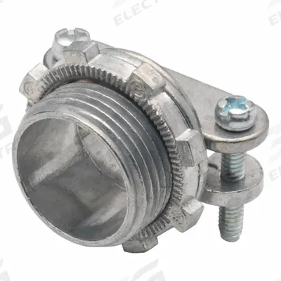 BRIDGEPORT Screw Strap Connector: Die Cast Zinc, 3/4 in Trade Size, 3/4 in - Straight Connectors - Saddle Style