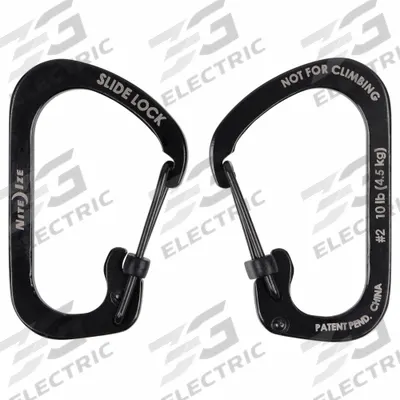 NITE IZE Carabiner: 10 lb Working Load Limit, Wire Gate, Stainless Steel - Load Rated Spring Snaps