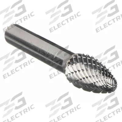 WIDIA METAL REMOVAL Carbide Bur: Ball-Nosed Tree, SF-3, Double Cut, 3/8" x 3/4" Head - Double-Cut Ball-Nosed Tree Burs