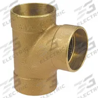 NIBCO Sweat Fitting Tee: 3 in CTS x 3 in CTS x 2 in CTS, Cup x Cup x Cup, Drain/Vent, Bronze (MPN E098800)
