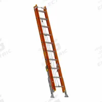 WERNER Extension Ladder: 24 ft Ladder Size, Fiberglass, 300 lb Load Capacity, 67 lb Wt, 2 Sections (MPN D6224-2VL). Key specifications — Color: Orange; Brand: WERNER; Included Features: Bubble Level; Removable Fly: Removable.