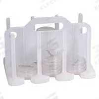 Tube Rack: 6 1/2 in Overall Wd, 7 in Overall Ht, 10 1/2 in Overall Lg, Polypropylene, White (MPN F18990-0000). Key specifications — Material: Polypropylene; Mounting Location: Benchtop; Color: White; Product Type: Petri Dish Rack; Total Holding Capacity: (60) Contact Plates; Brand: SP SCIENCEWARE.