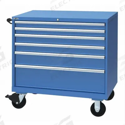 LISTA Modular Drawer Cabinet: 40 1/4 in x 22 1/2 in x 43 1/4 in, 6 Drawers, Tubular - Lista Mobile Modular Drawer Cabinets