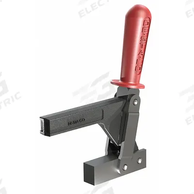DE-STA-CO Vertical Hold-Down Clamp: Std Vertical Handle, Solid Base Mounting, 3.83 in Arm Lg - Nonreflective Toggle Clamps