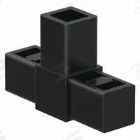 3-Way Tee Connector: 2 1/8 in x 3 1/4 in, Nylon, Unfinished, Black, 3-Way Tee (MPN 9230). Key specifications — Finish: Unfinished; Material: Nylon; Brand: 80/20; Product Type: 3-Way Tee Connector.