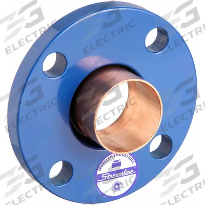 STREAMLINE Sweat Fitting Adapter: 5 in CTS x 5 in CTS, Cup x Flange, No Center Stop - Low-Lead Cast Copper & Bronze Tube Flanges