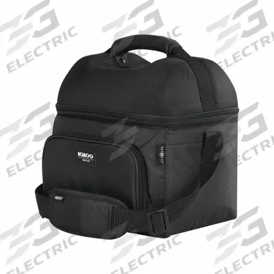 IGLOO Soft-Sided Cooler: Lunch Box Bag, Black, 22 qt Capacity, 22 Cans - Lunch-Box Coolers