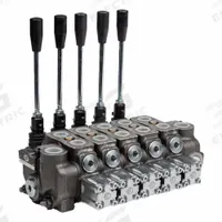 HYDRO CUSTOM Hydraulic Directional Control Valve: Four-Way / Three Positions, 13 gpm Flow Rate - Max (MPN 228318). Key specifications — Actuation Mechanism: Manual; Port Connections: Outlet; Spool Action: Spring Center To Neutral; Work Connection Size: #8; Work Connection Type: SAE O-Ring Boss; Brand: HYDRO CUSTOM; Pressure Connection Size: #10.