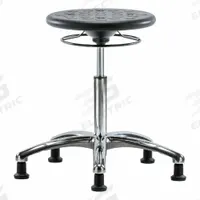 Stool: Polyurethane, Ht Range 19 1/4 in to 27 in, 13 in Seat Wd, 13 in Seat Dp, 5 Glides, 0 Casters (MPN CLR-IPMBSO-CR-NF-RG-BLK). Key specifications — Brand: APPROVED VENDOR; Foot Support: No; Base Material: Aluminum; Clean Room Class: ISO 4; ESD-Safe: Not ESD Safe; Number of Casters: 0.