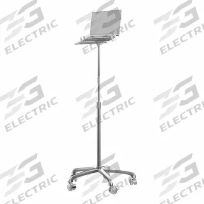 CTA DIGITAL Floor Stand: 25 in Overall Wd, 58 in Overall Ht, Silver, 8 lb Wt Capacity - Adjustable-Height Mobile Laptop Desks