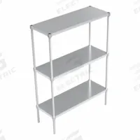 NEW AGE INDUSTRIAL Standard Shelving: 68 1/4 in x 18 in x 48 in, Solid Shelf, Mill Finish (MPN 31848SS6). Key specifications — Color: Silvery White/Gray; Brand: NEW AGE INDUSTRIAL.