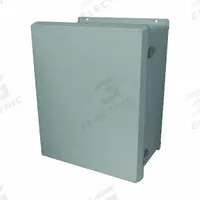NVENT HOFFMAN Enclosure: Fiberglass Reinforced Polyester, 15 in x 13 in x 7 in, NEMA 3RX, Hinged (MPN VJ1412HWPL2). Key specifications — Brand: NVENT HOFFMAN; Closure Method: Padlock Hasp; Enclosure Material: Fiberglass Reinforced Polyester; Knockouts: Not Included.