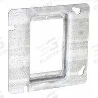 RACO Plaster Ring: Raised, 1/2 in Raised Ht, Steel, 4.69 in Overall Lg, 4.69 in Overall Wd (MPN 837). Key specifications — Brand: RACO; Material: Steel; Cover Design: Raised.
