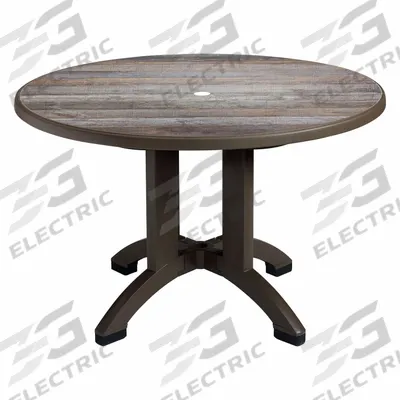 GROSFILLEX Folding Patio Table: Ranch, Resin, 28 3/8 in Overall Ht, 48 in Overall Dia - Round Top Patio Tables