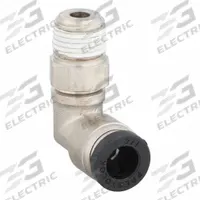 PARKER Push-Fit Elbow Fitting: 1/4 in OD x 1/8 in Pipe Size, Push-to-Connect x MNPTF, Brass, Silver (MPN W169PLP-4-2). Key specifications — Brand: PARKER.
