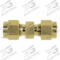 BRENNAN INDUSTRIES Compression Fitting Union: 3/8 in OD x 3/8 in OD Size, Tube x Tube, Brass (MPN N2403-06-04-B). Key specifications — Compatible Fitting Brands: Swagelok; Brand: BRENNAN INDUSTRIES; Series: N2403.
