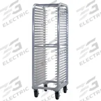 NEW AGE INDUSTRIAL Bun Pan Rack: 30 Slots, 2 in Betw Shelves, 1,000 lb Capac, 21 1/2 in Wd, 73 in Ht (MPN 4330). Key specifications — Brand: NEW AGE INDUSTRIAL; Color: Silver; Material: Aluminum; Nesting: No; Pan Size: 14 x 18 in; Product Type: Bun Pan Rack; NSF Certified: Yes; Full Size/Half Size: Full Size.