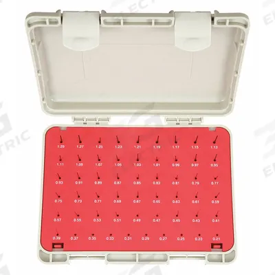 VERMONT GAGE Black Oxide-Coated Pin Gauge Set: Go (Plus), 0.21 mm to 1.29 mm - Go (Plus) Pin Gauge Sets - Black Oxide Finish
