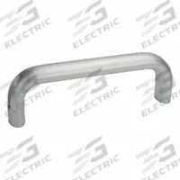 JW WINCO Pull Handle: Unthreaded Holes, Aluminum, Silver, 3.94 in Mounting Hole Center to Center (MPN 565.1-20-100-BL). Key specifications — Screw Size: #10; Brand: JW WINCO; Color: Silver.