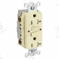 HUBBELL GFCI Receptacle: Duplex, 5-20, Ivory, GFCI, 125V AC, 20 A, 2 Pole / 3 Wire (MPN GFRTW20I)