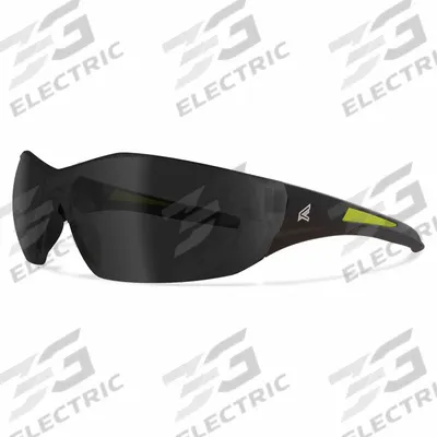 EDGE EYEWEAR Safety Glasses: Smoke Lens, Full-Frame, Metal Detectable, Black Frame - Padded Comfort-Fit Safety Glasses