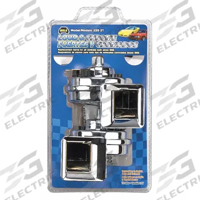 WOLO Electric Horn: 12V DC, High Tone/Low Tone, Electric, Silver, Chrome Plated - Electric-Powered Horns