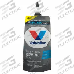 VALVOLINE Gear Oil: Synthetic, 1 qt Container Size, Bottle, 75W-140, 190 Viscosity Index, SAE (MPN 889787). Key specifications — Manufacturer Specifications: SAE J2360; SAE Viscosity Grade: 75W-140; Series: Light Duty Gear Oil.
