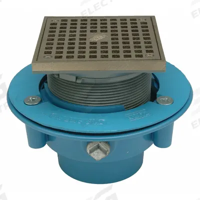 ZURN Floor Drain: 8 in Overall Dia, 5 in Grate Size, 3 3/4 in Nominal Pipe Size - General Purpose Floor Drains