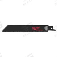 MILWAUKEE Reciprocating Saw Blade: 6 in Blade Lg, 0.03 in Blade Thick, 0.03 in Cut Wd, Carbide, 3 PK (MPN 48-00-1420). Key specifications — attr1109200: Rigid for Straight Cuts; attr1109201: Straight; attr1109209: MILWAUKEE.