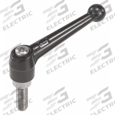 KIPP Adjustable Handle: Zinc w/ SS Thread, M5 - Ball-Style Adjustable Handles with Threaded Stud