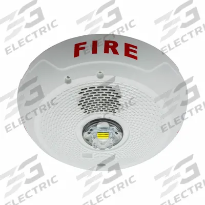 SYSTEM SENSOR Strobe Light: 24V DC, Ceiling Mount, 2 1/16 in Overall Dp, SCWLED, Strobe Light - Fire Alarm Strobes