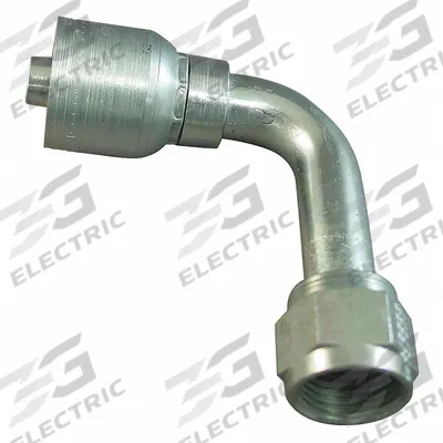 AEROQUIP Hydraulic Crimp Fitting: Steel x Steel, 90° Elbow, -6 For Hose Dash Size - Aeroquip Crimp Hydraulic Hose Fittings with JIC Connection