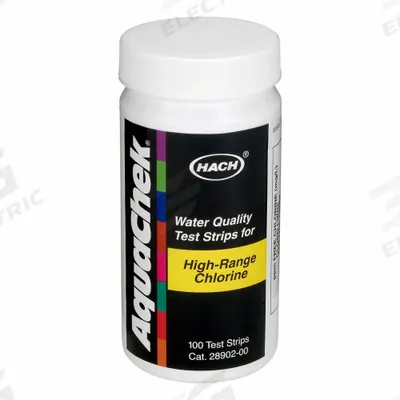 HACH Chemical Test Strips: Free Chlorine, 0 to 600 mg/L Chlorine, Test Strips - Single-Parameter Test Strips