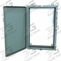 HAMMOND Electrical Enclosure: Steel, 30 in x 20 in x 6 in, NEMA 12/13/3R/4, w/Panel, Solid Cover (MPN 1418N4F6). Key specifications — Closure Method: Clamps; Brand: HAMMOND; Knockouts: Not Included.