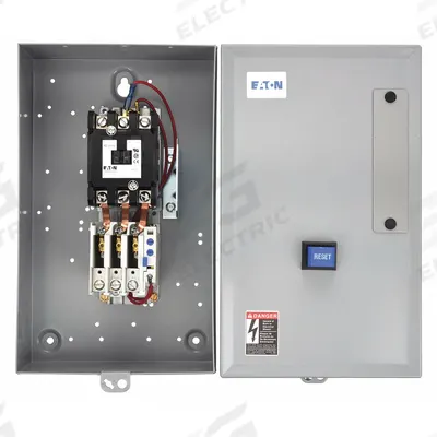 EATON Definite Purpose Magnetic Motor Starter: Non-Reversing, 3 Poles, 60 A, 480V AC Coil - Enclosed Non-Reversing Starters with Thermal Overloads