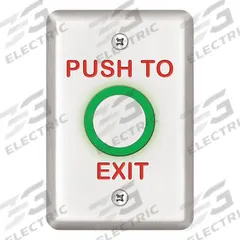 SDC Exit Push Button: 4 1/2 in Ht, 2 7/8 in Wd, Stainless Steel, Gray (MPN 463U). Key specifications — Product Type: Exit Push Button; Brand: SDC; Color: Gray.