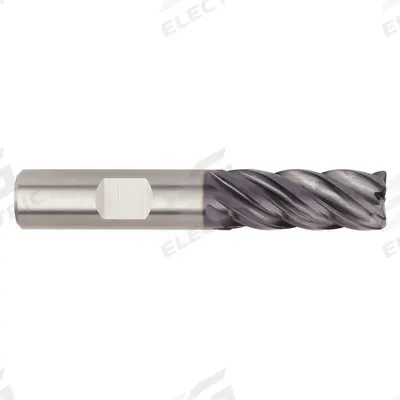WIDIA HANITA Corner Radius End Mill: Carbide, AlTiN Coated, 5 Flute, 1" Mill Dia, 3-1/4" LOC - Fast-Cutting Carbide Corner-Radius End Mills for Steel & Cast Iron
