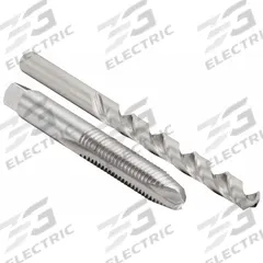 CLE-LINE Drill Bit and Tap Set: 2 Pc, 1/4"-20 Tap, #7 Drill (MPN C22308). Key specifications — attr1300596: Spiral Point.