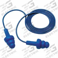3M Ear Plugs: Flanged, 25 dB NRR, Metal-Detectable, Corded, Reusable, Push-In, Blue, 200 PK (MPN 340-4017). Key specifications — Earplug Color: Blue; Brand: 3M; Style_Subhead: Corded.