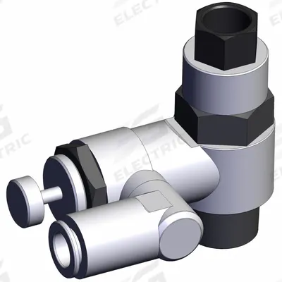 SMC Piloted Non-Return Valve: Universal Fitting, Knurled, 1/2 in Valve Body Size - Adjustable Direction Speed Controllers with Pilot Check Valve