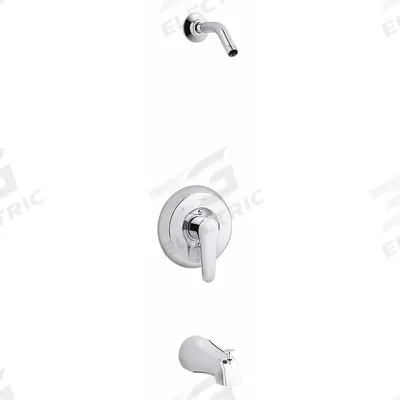 KOHLER Tub and Shower Trim Kit: July, Chrome, Pull Up Diverter Spout, 1/2 in Connection Size - Bathtub Spout & Fixed Shower Arm Combinations