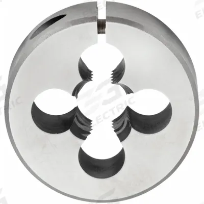 CLE-LINE Round Threading Die: 7/16"-20 UNF, 1 in OD, Adj, High Speed Steel (MPN C65829) - Adjustable Round Threading Dies